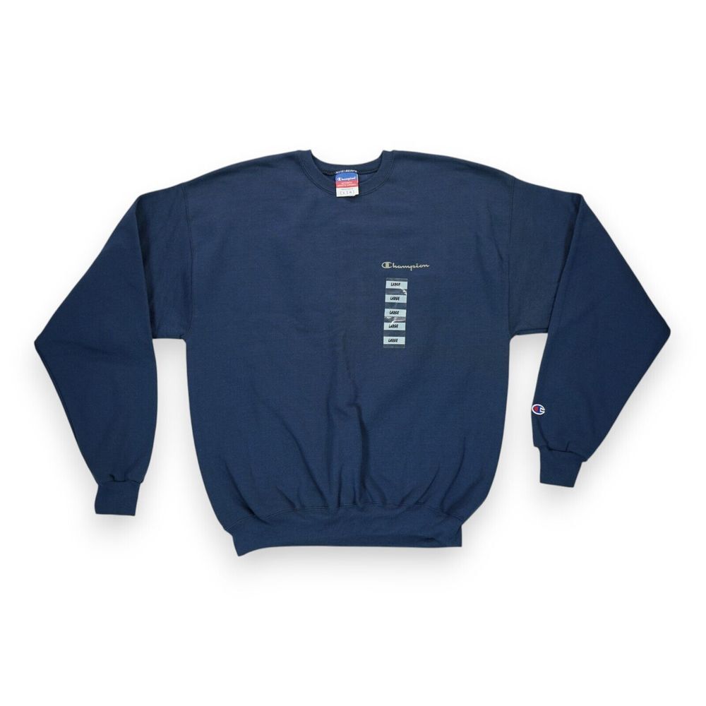 Vintage 90s NWOT Champion Sweatshirt Mens Size Large Blue Cotton Blend